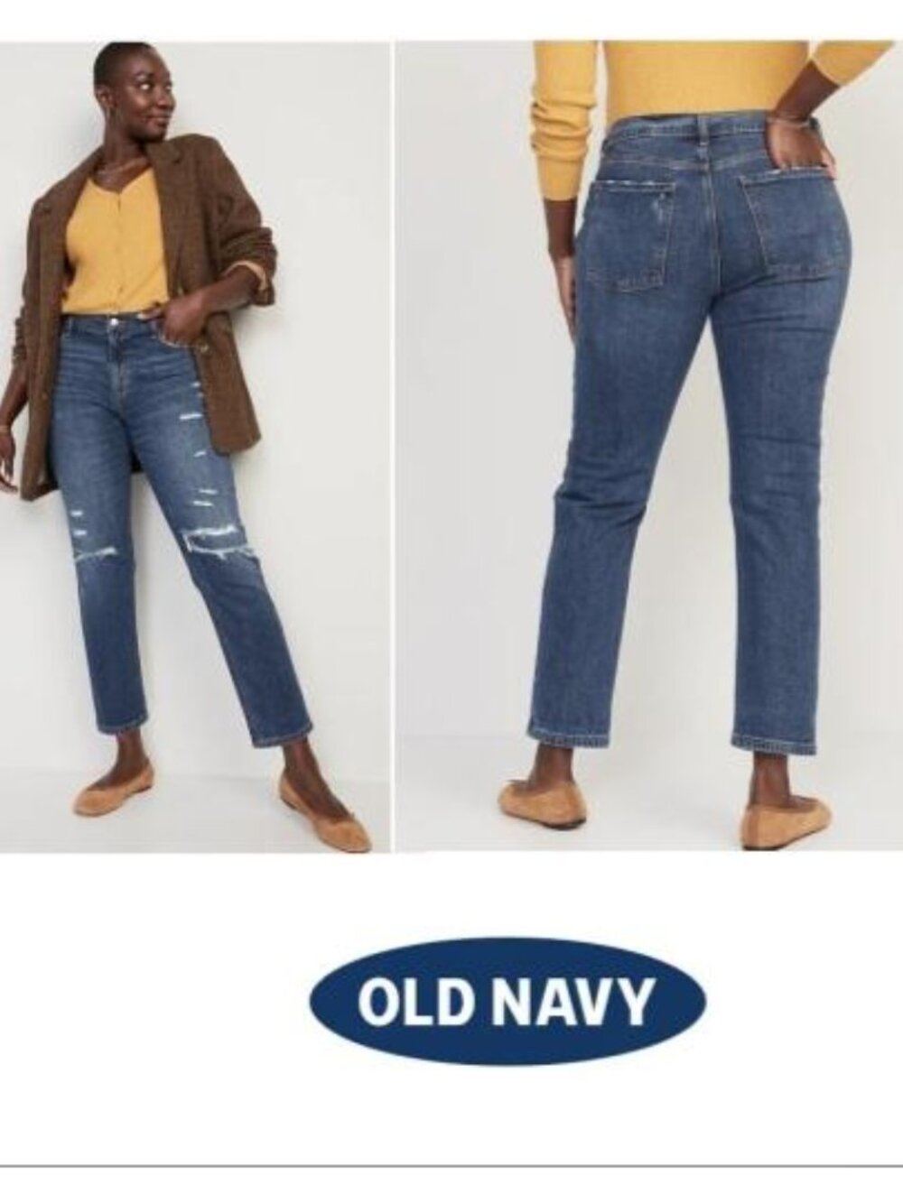 Old Navy Mid-Rise Boyfriend Straight Ripped Jeans 14